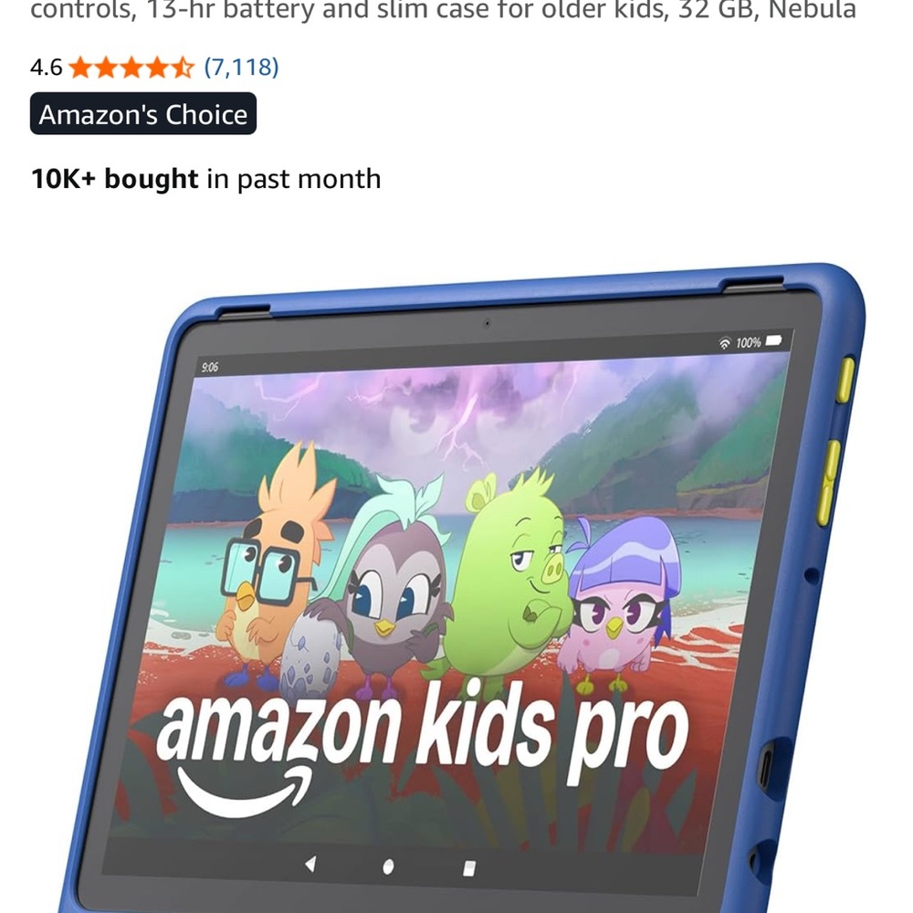 Amazon Fire 10 Kids Pro Tablet - Blue